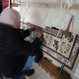 Musee Okba, government rug shop featuring Berber natural colour rugs.Kairouan TN