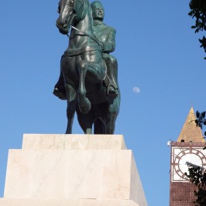 Victory Day Memorial and Tunis Clock Tower at the end of Avenue Habib Bourguiba Tunis TN