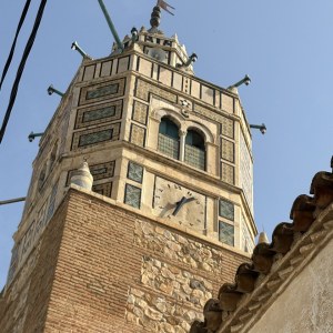 Minaret with anticlockwise clock in Testour TN
